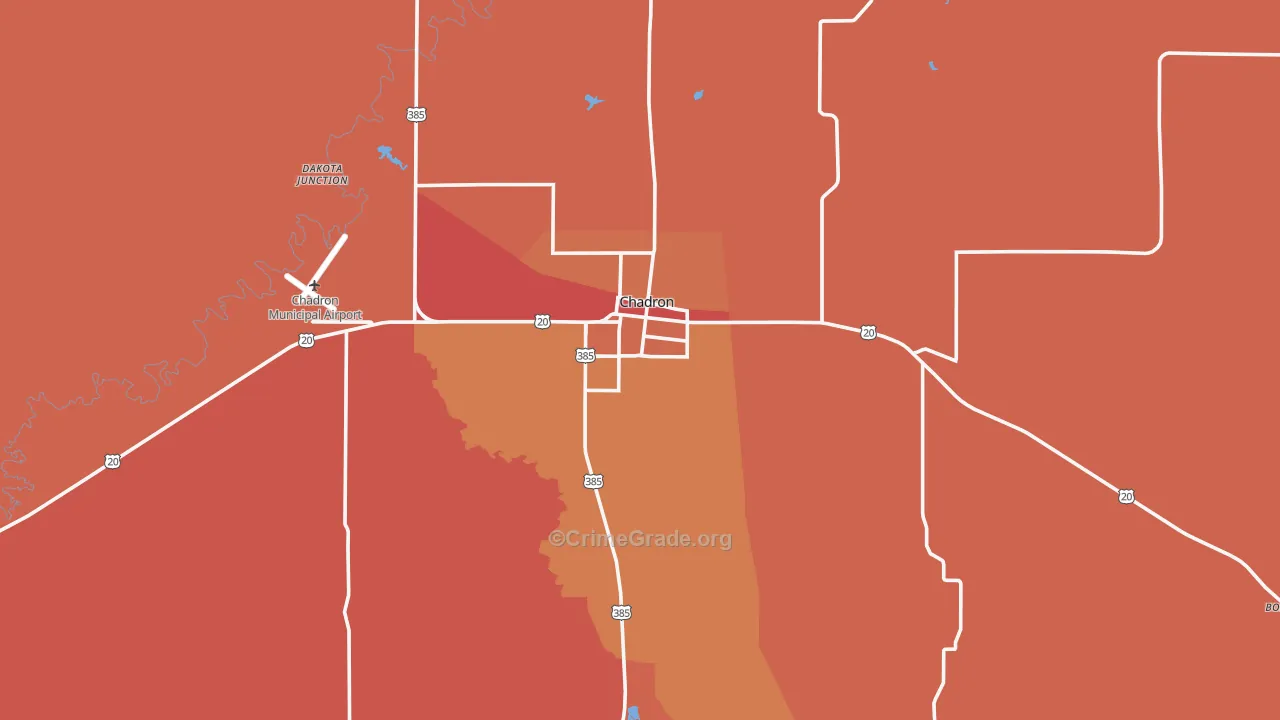 Chadron, NE Map of Robbery Rates