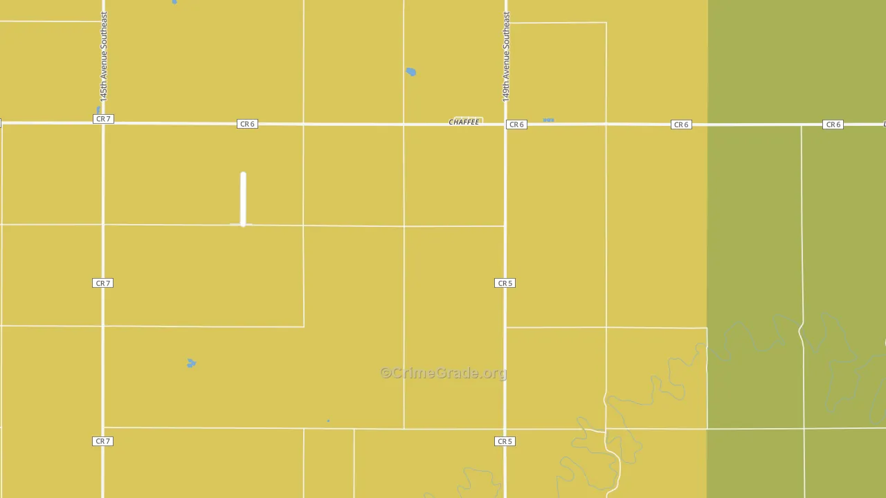 Chaffee, ND Map of Robbery Rates