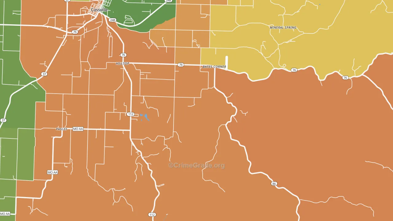 Chain-O-Lakes, MO Map of Robbery Rates