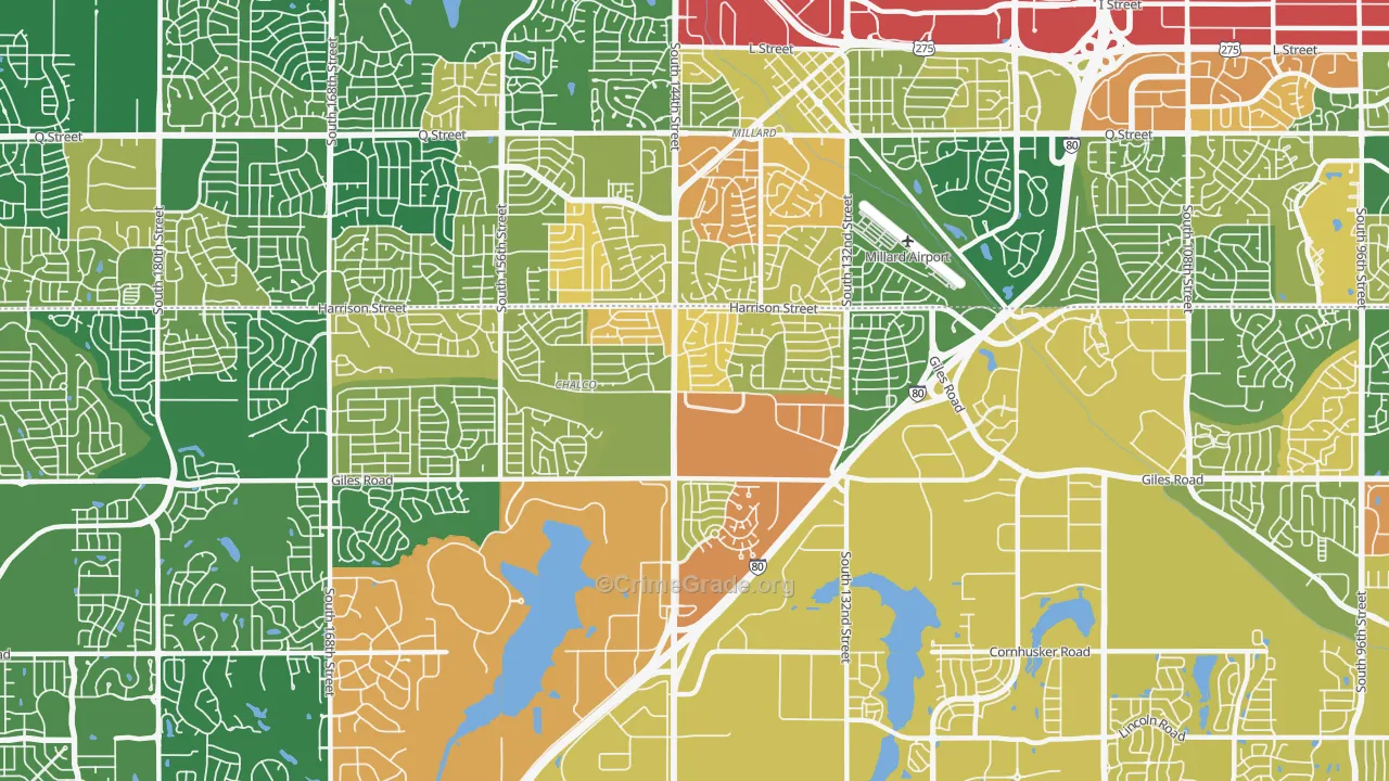 Chalco, NE Map of Robbery Rates