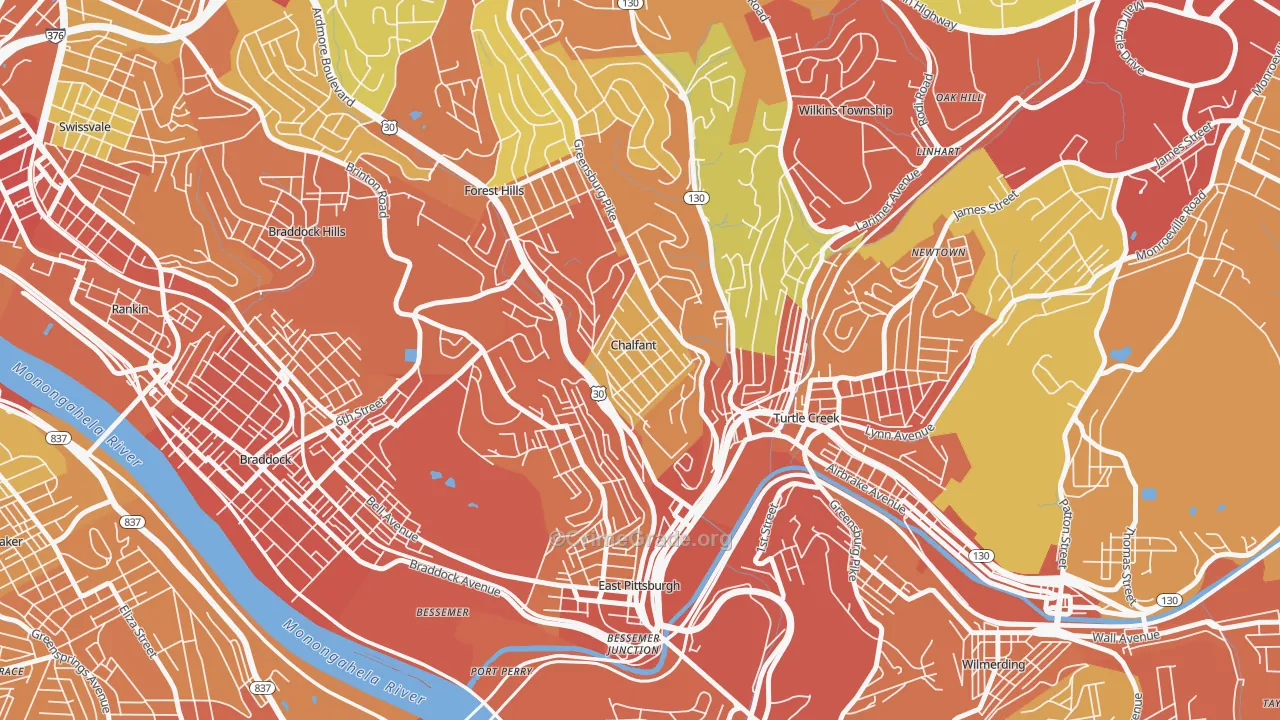 Chalfant, PA Map of Robbery Rates