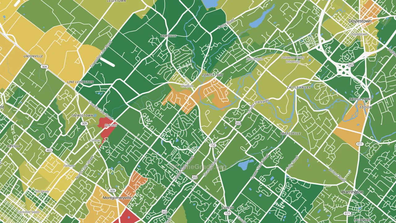 Chalfont, PA Map of Robbery Rates