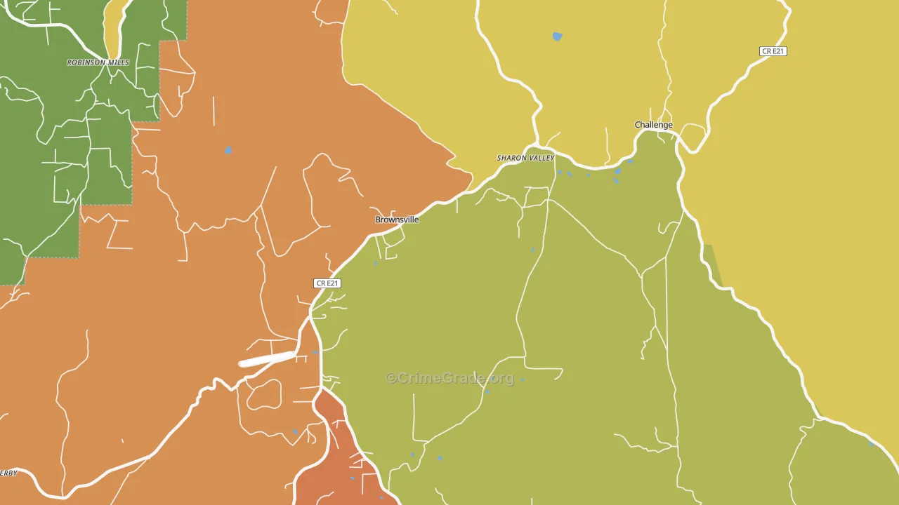 Challenge-Brownsville, CA Map of Robbery Rates