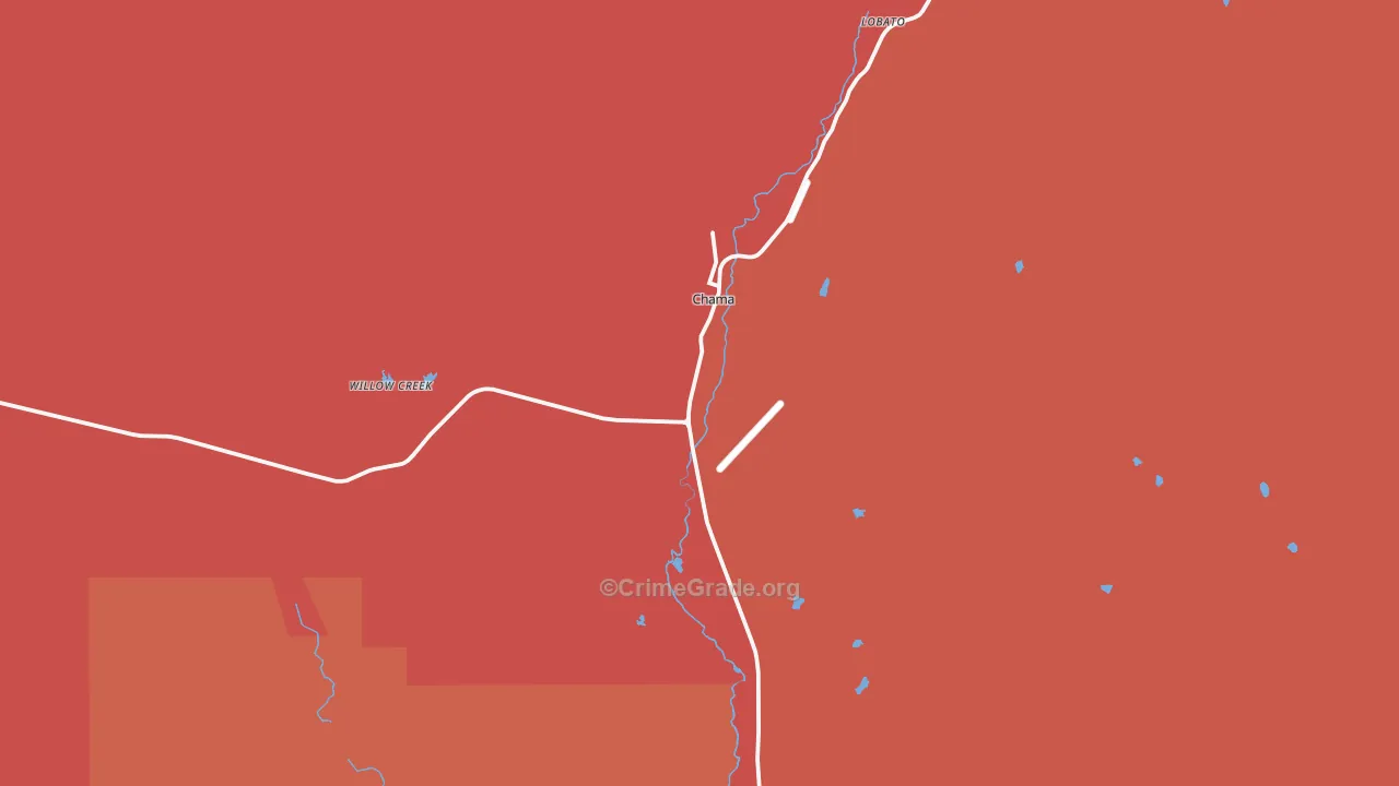 Chama, NM Map of Robbery Rates