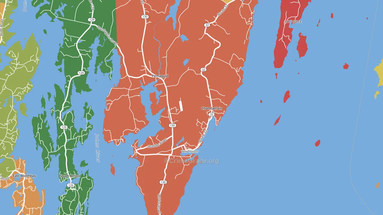 Chamberlain, ME Map of Robbery Rates