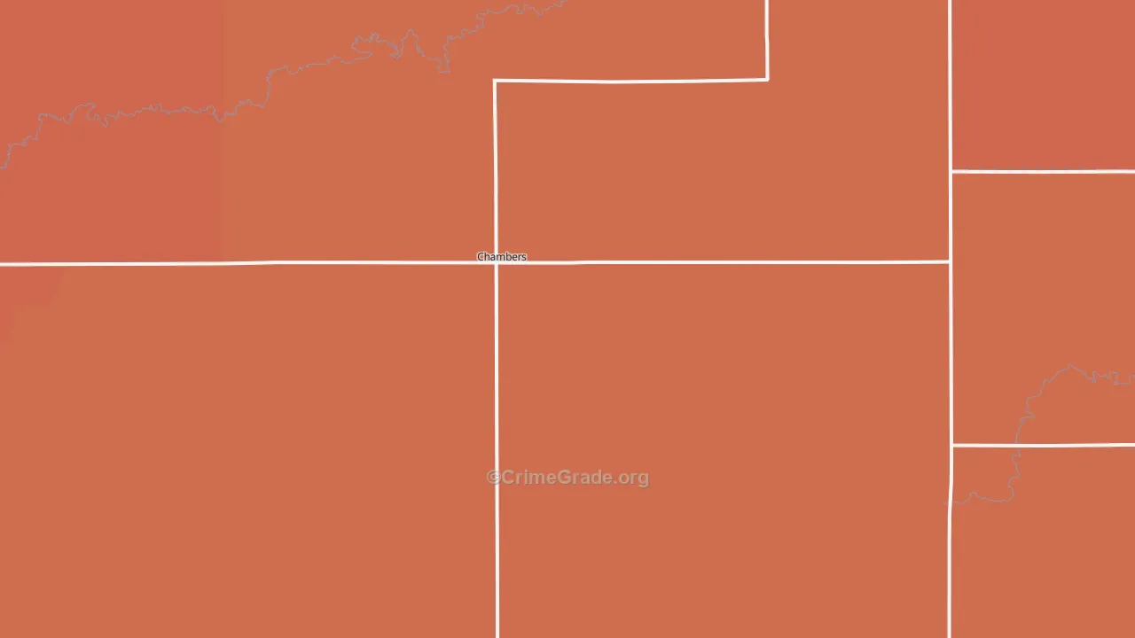 Chambers, NE Map of Robbery Rates