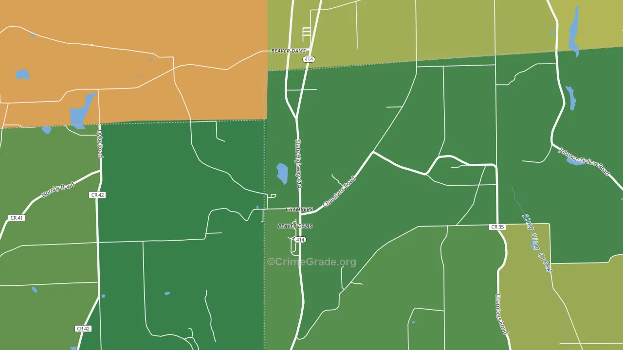 Chambers, NY Map of Robbery Rates