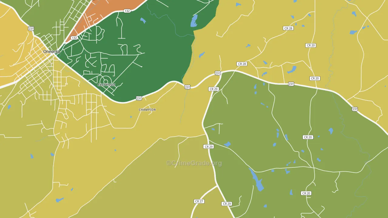 Champion, AL Map of Robbery Rates