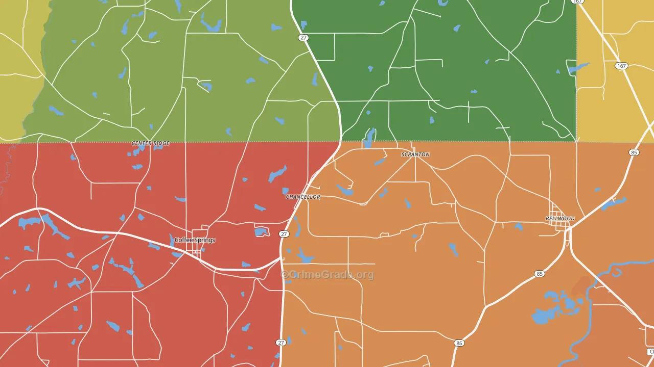 Chancellor, AL Map of Robbery Rates