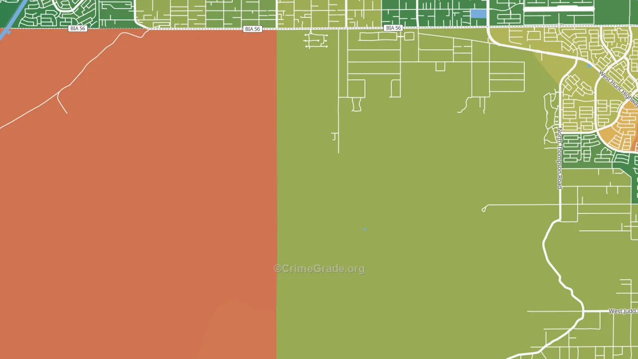 Chandler Heights, AZ Map of Robbery Rates