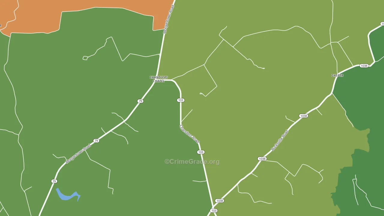 Chandlers Chapel, KY Map of Robbery Rates