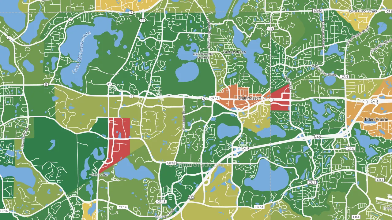 Chanhassen, MN Map of Robbery Rates