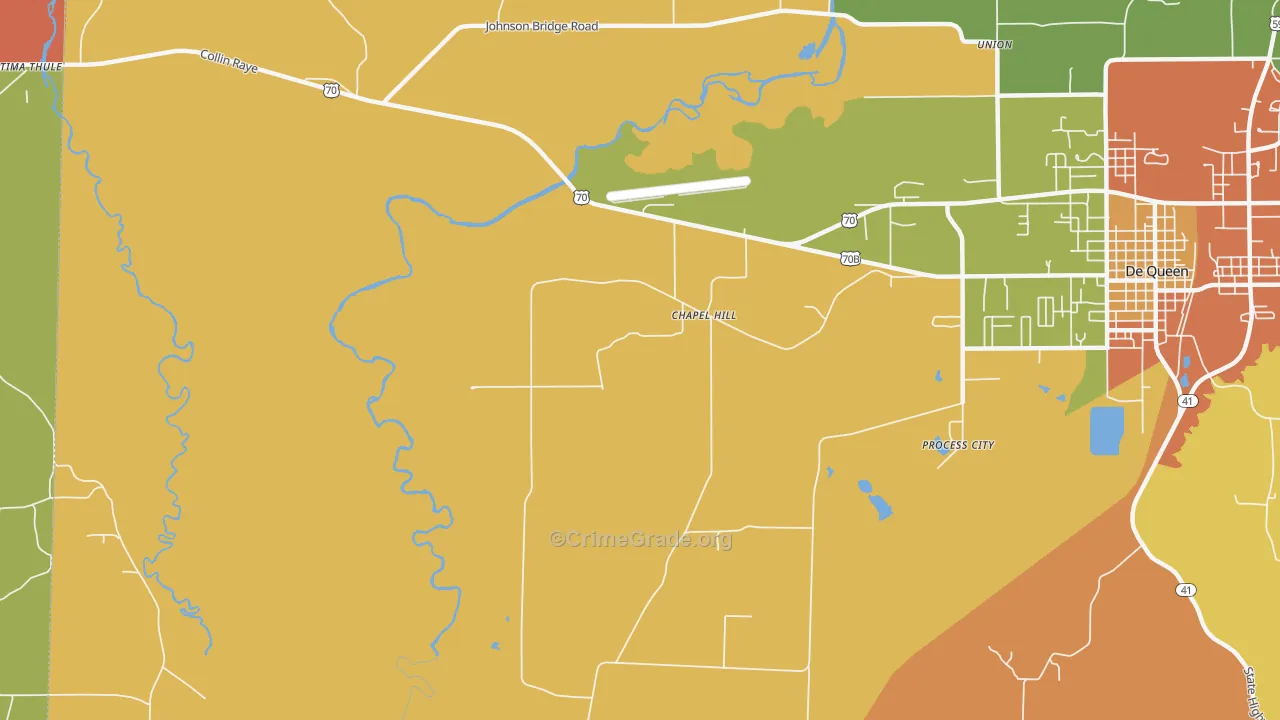 Chapel Hill, AR Map of Robbery Rates