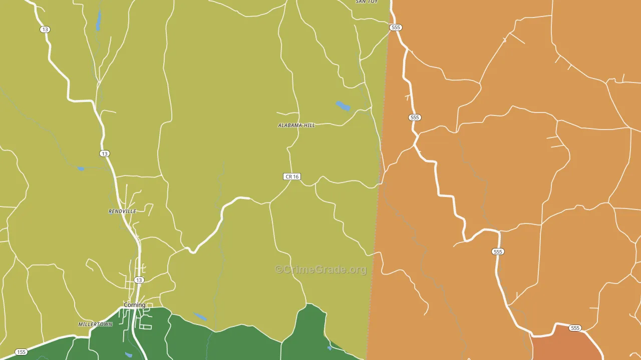 Chapel Hill, OH Map of Robbery Rates