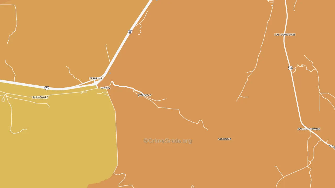 Chapelle, NM Map of Robbery Rates