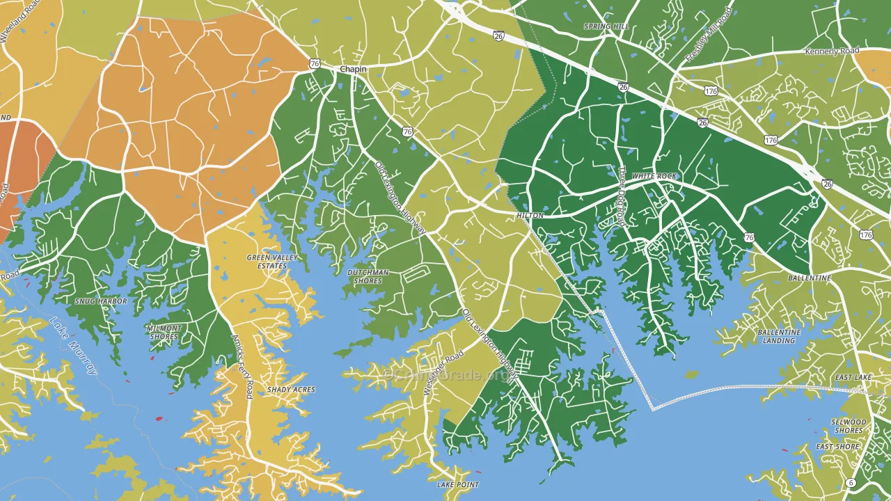 Chapin, SC Map of Robbery Rates