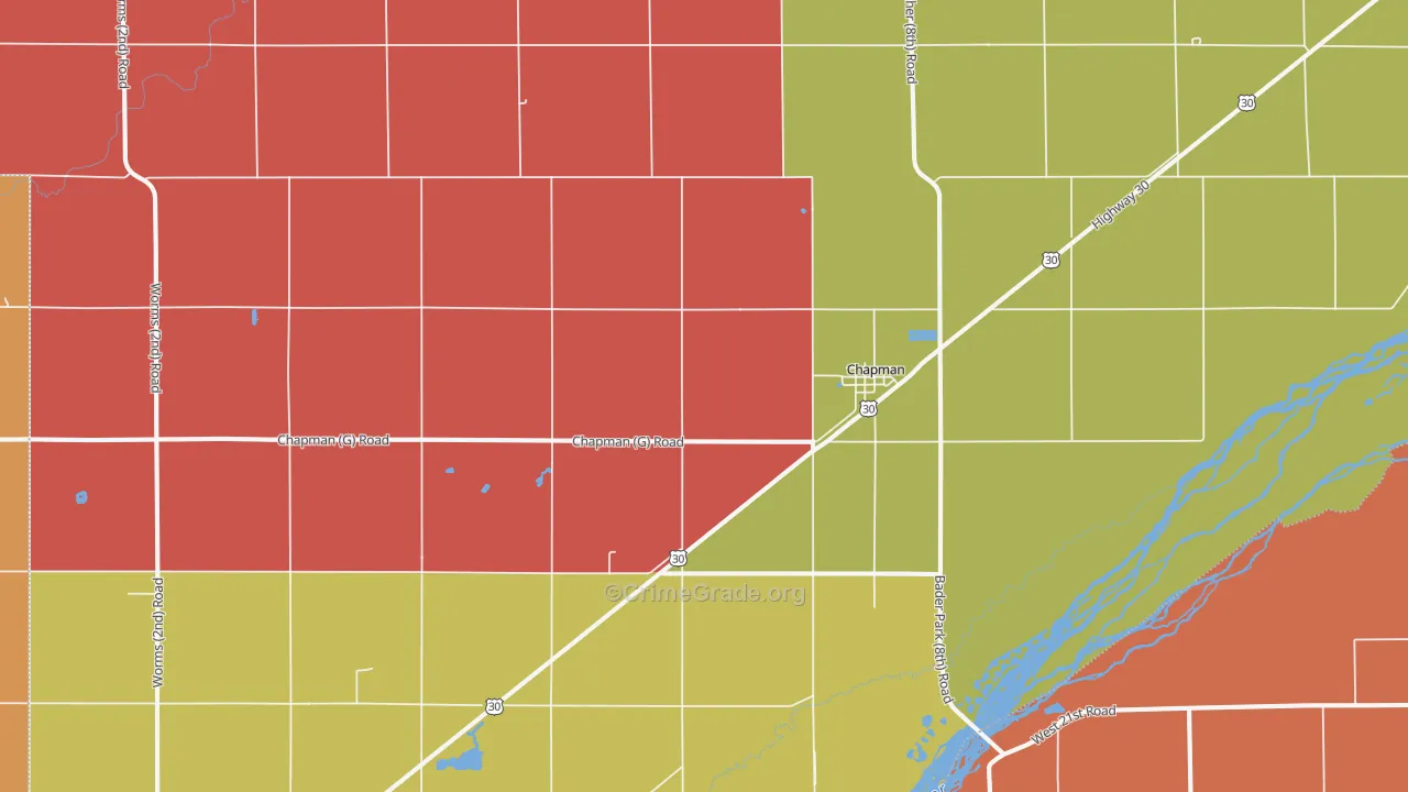 Chapman, NE Map of Robbery Rates
