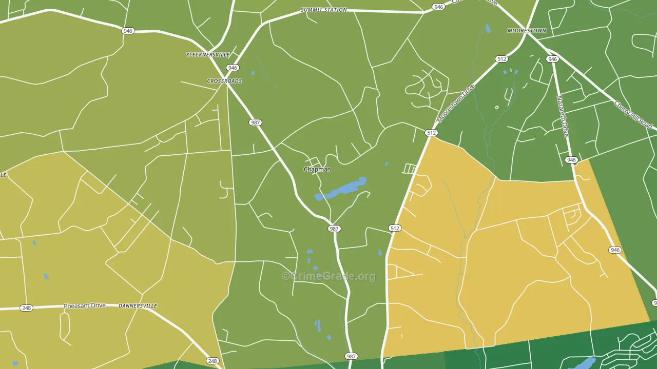 Chapman, PA Map of Robbery Rates