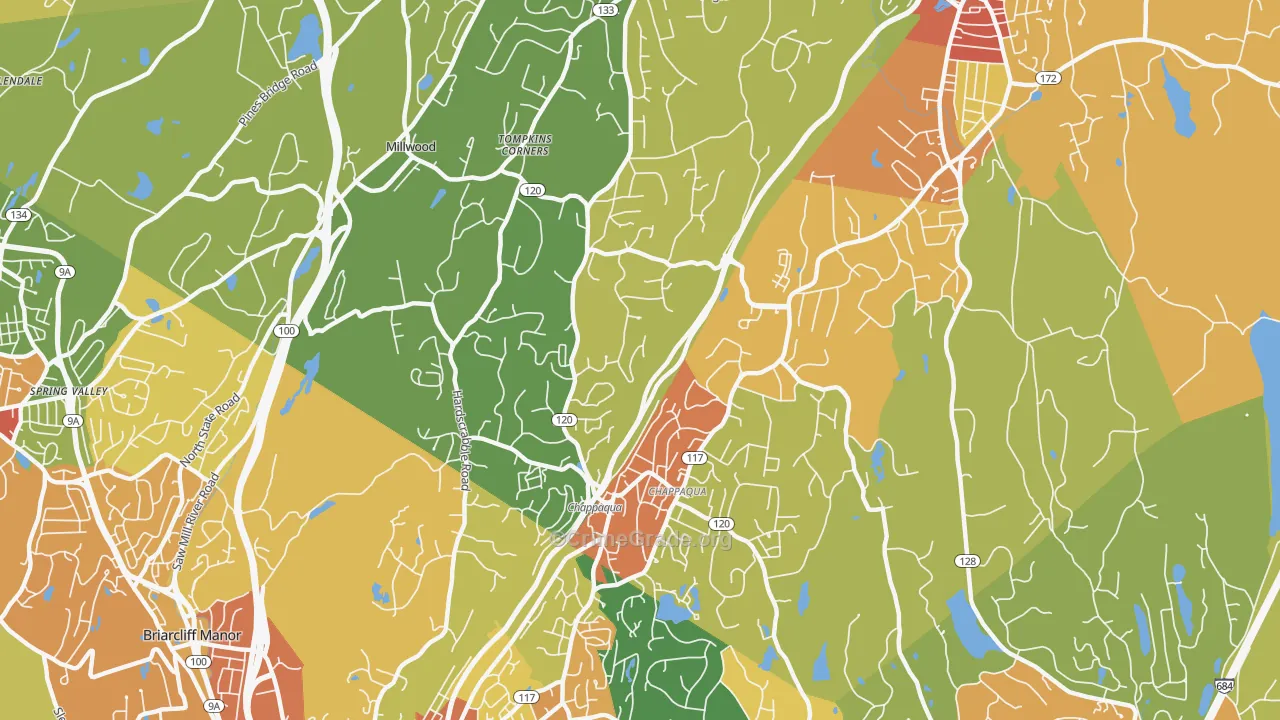 Chappaqua, NY Map of Robbery Rates
