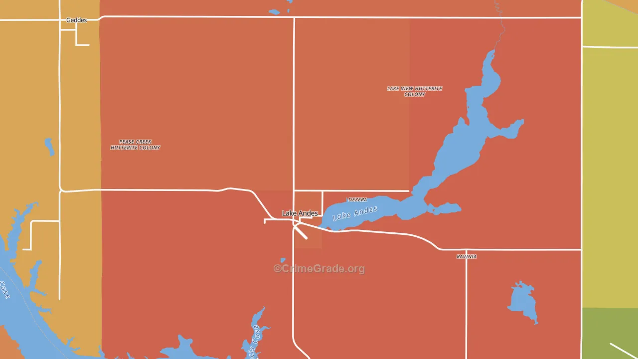 Charles Mix County, SD Map of Robbery Rates