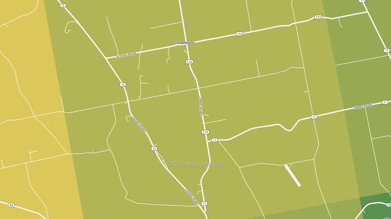 Charleston, ME Map of Robbery Rates
