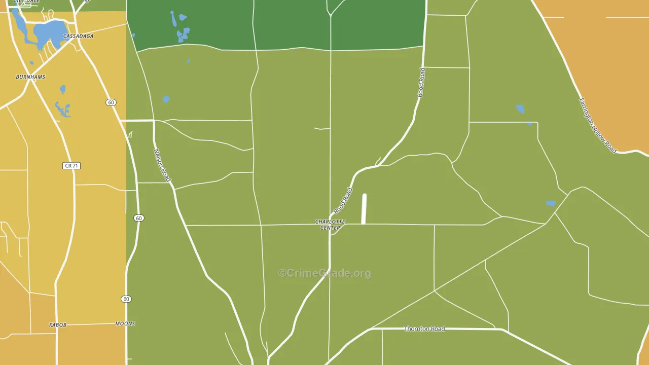 Charlotte Center, NY Map of Robbery Rates
