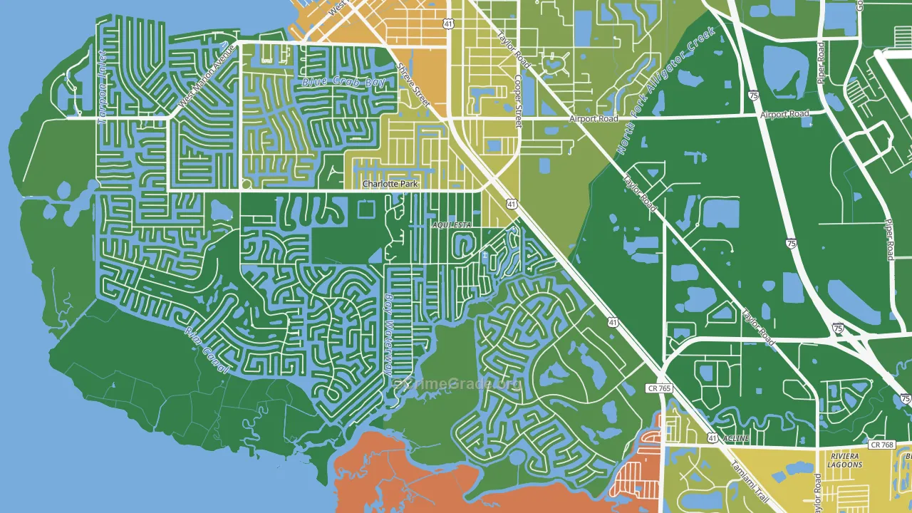 Charlotte Park, FL Map of Robbery Rates
