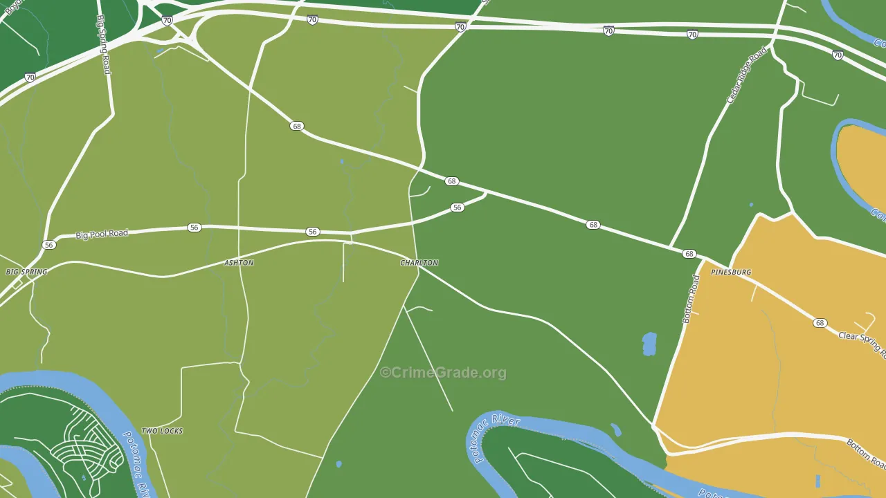 Charlton, MD Map of Robbery Rates