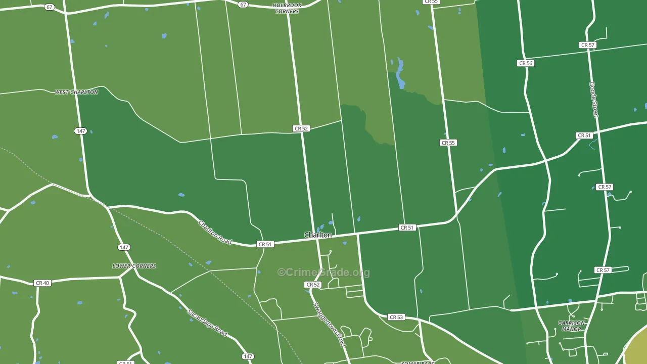 Charlton, NY Map of Robbery Rates