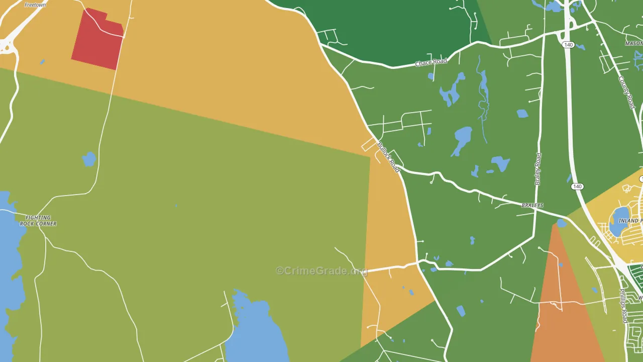 Chartley, MA Map of Robbery Rates