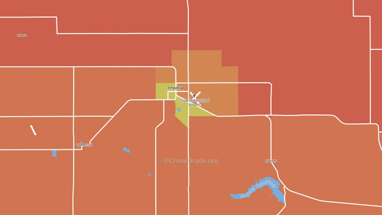 Chase County, NE Map of Robbery Rates