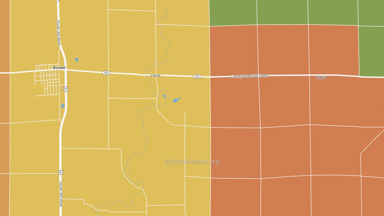 Chase, IN Map of Robbery Rates