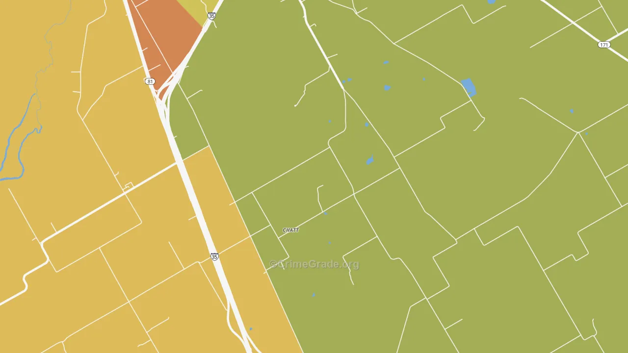 Chat, TX Map of Robbery Rates
