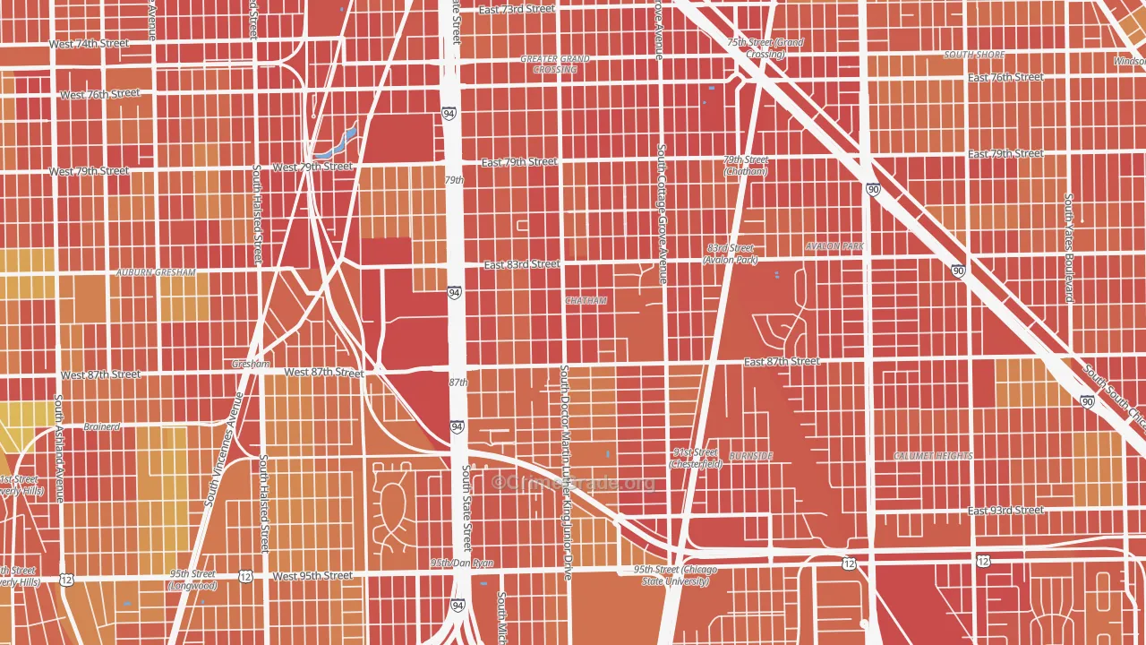Chatham, Chicago, IL Map of Robbery Rates