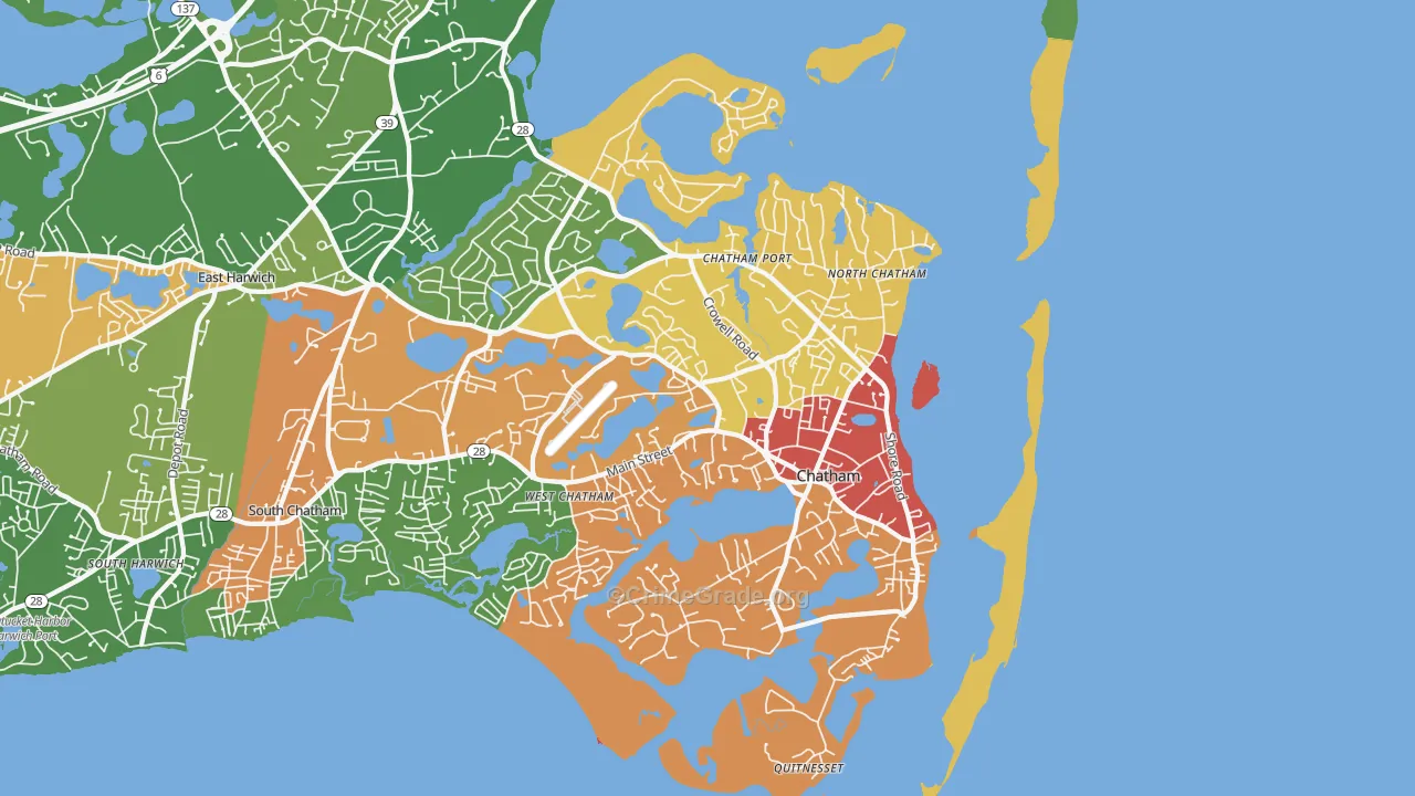 Chatham, MA Map of Robbery Rates