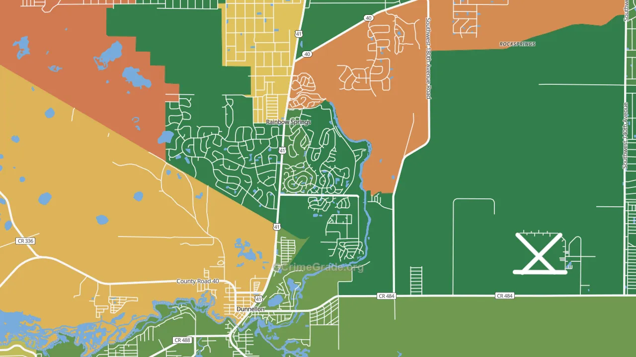 Chatmar, FL Map of Robbery Rates