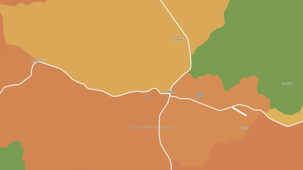 Chatom, AL Map of Robbery Rates