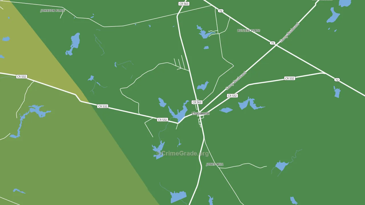 Chatsworth, NJ Map of Robbery Rates