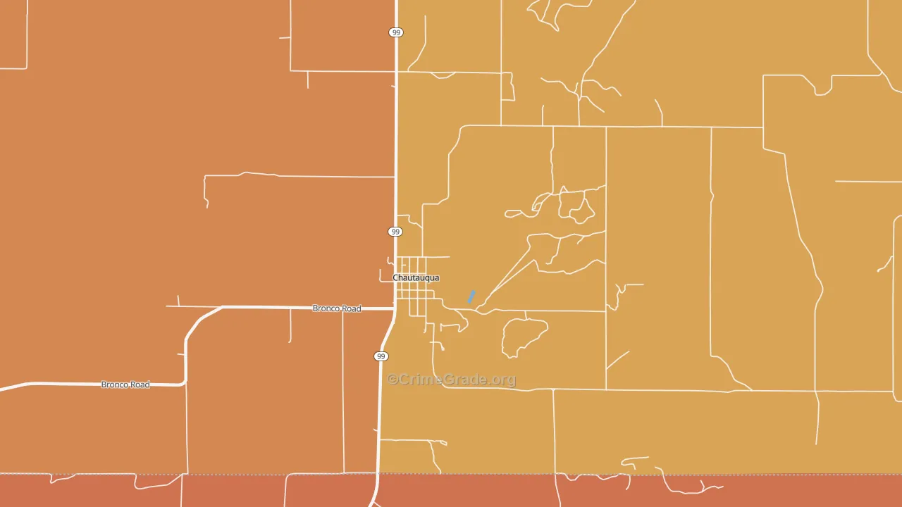 Chautauqua, KS Map of Robbery Rates