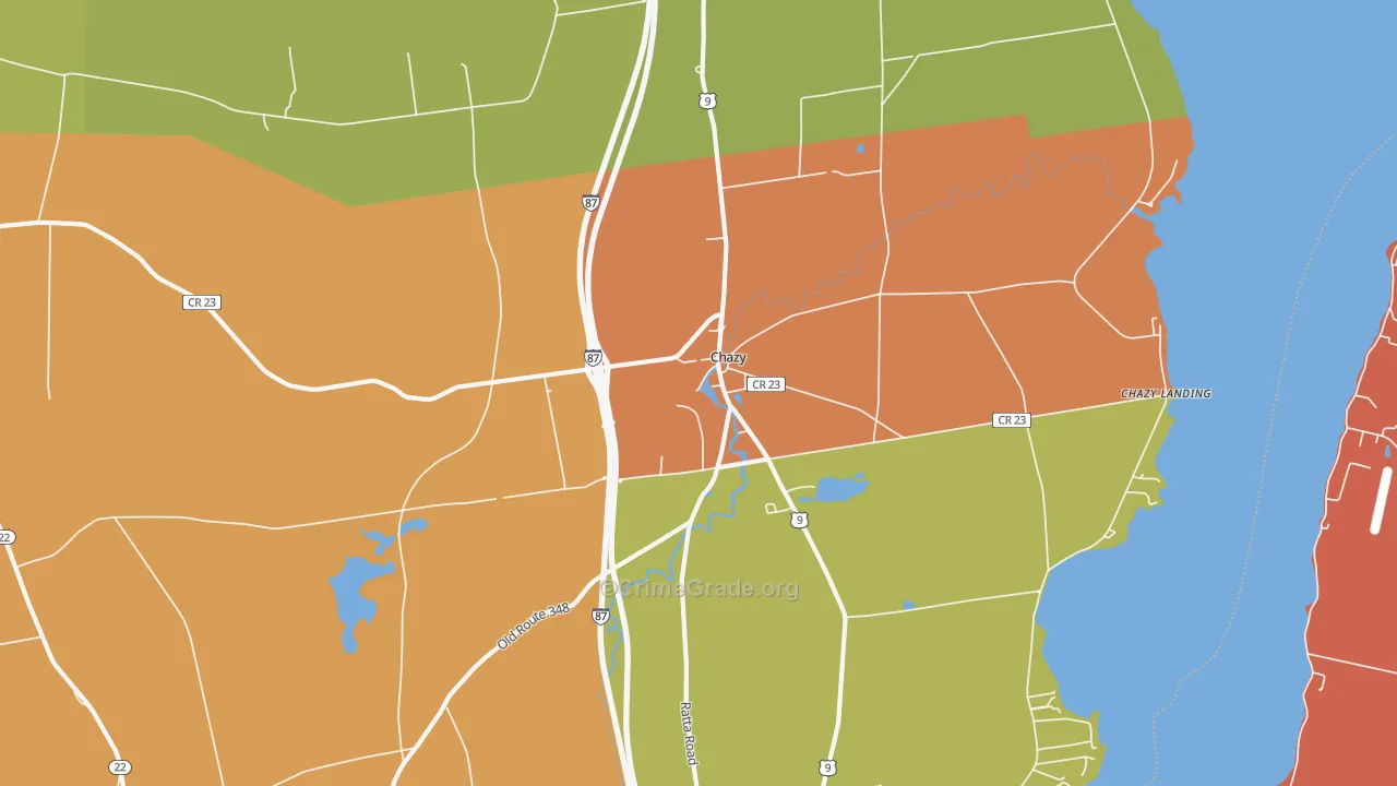Chazy, NY Map of Robbery Rates