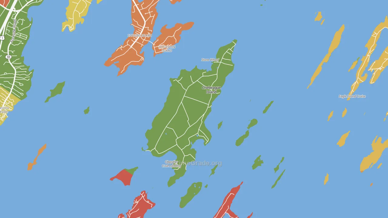 Chebeague Island, ME Map of Robbery Rates