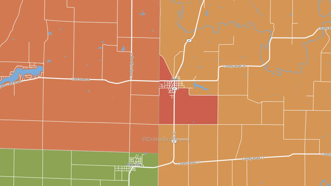 Checkrow, IL Map of Robbery Rates