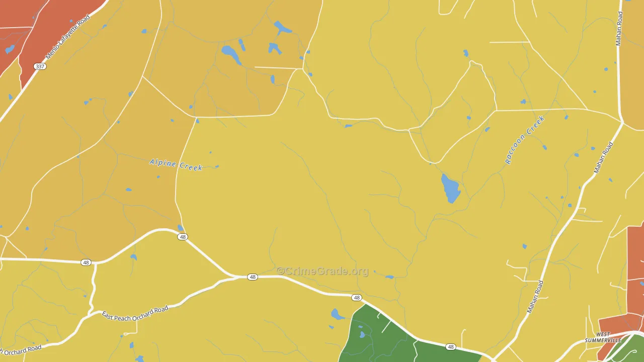 Chelsea, GA Map of Robbery Rates