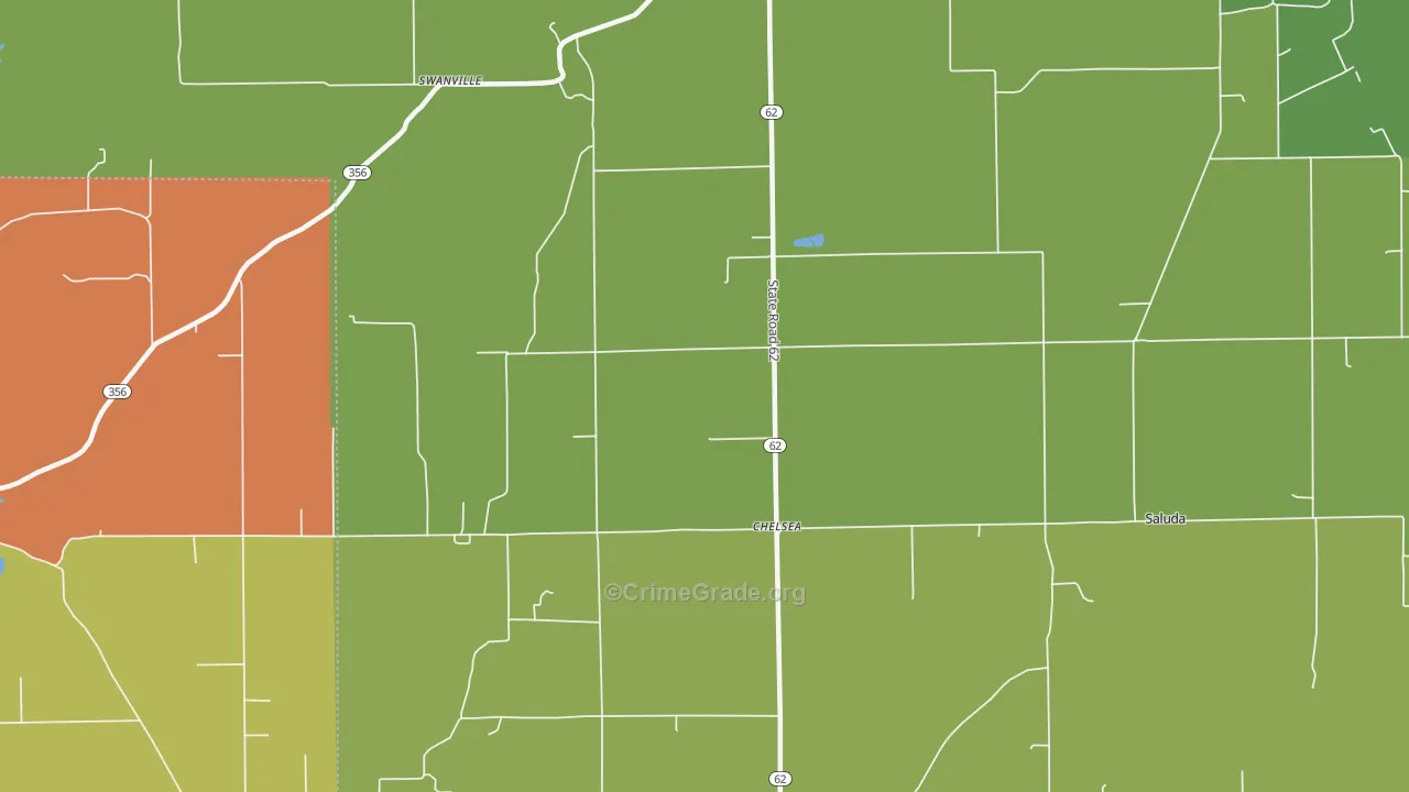 Chelsea, IN Map of Robbery Rates