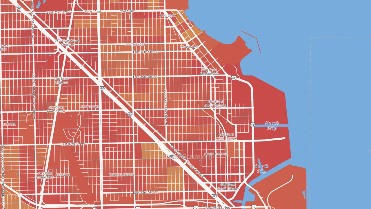 Cheltenham, Chicago, IL Map of Robbery Rates