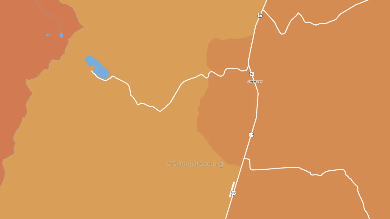 Chemult, OR Map of Robbery Rates