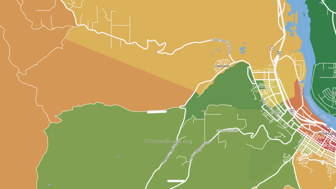 Chenoweth, OR Map of Robbery Rates