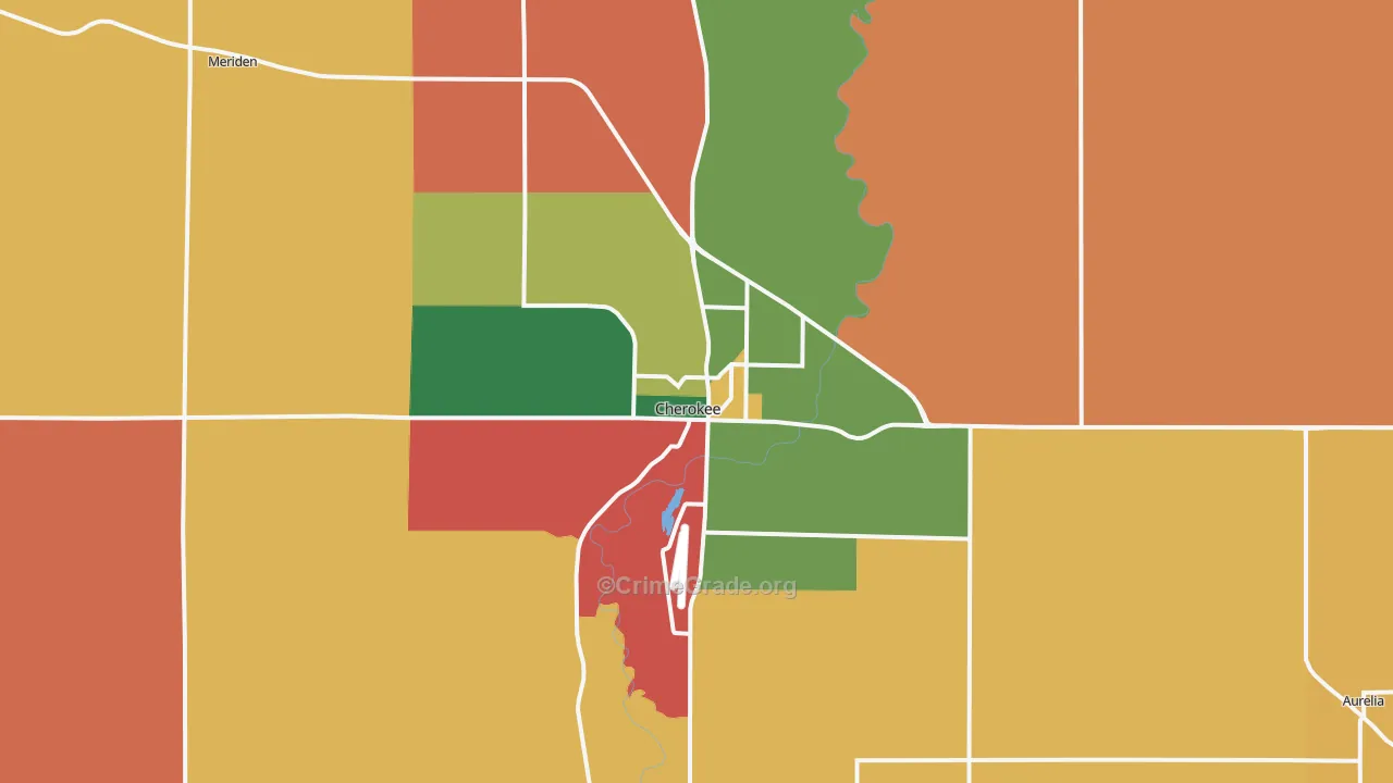 Cherokee, IA Map of Robbery Rates