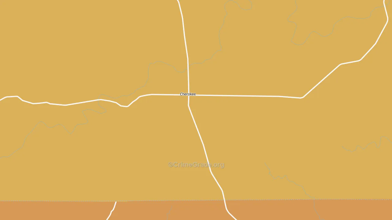 Cherokee, TX Map of Robbery Rates