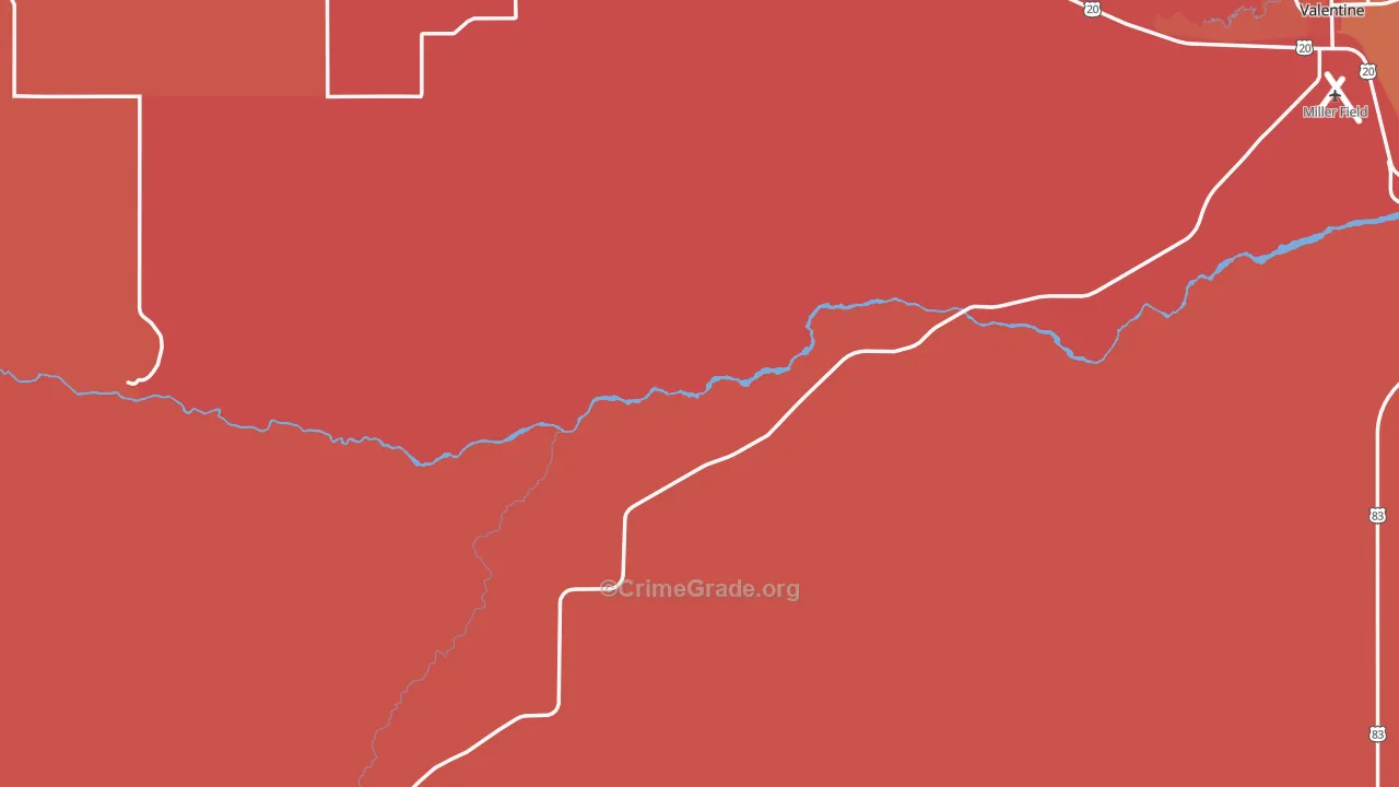 Cherry County, NE Map of Robbery Rates